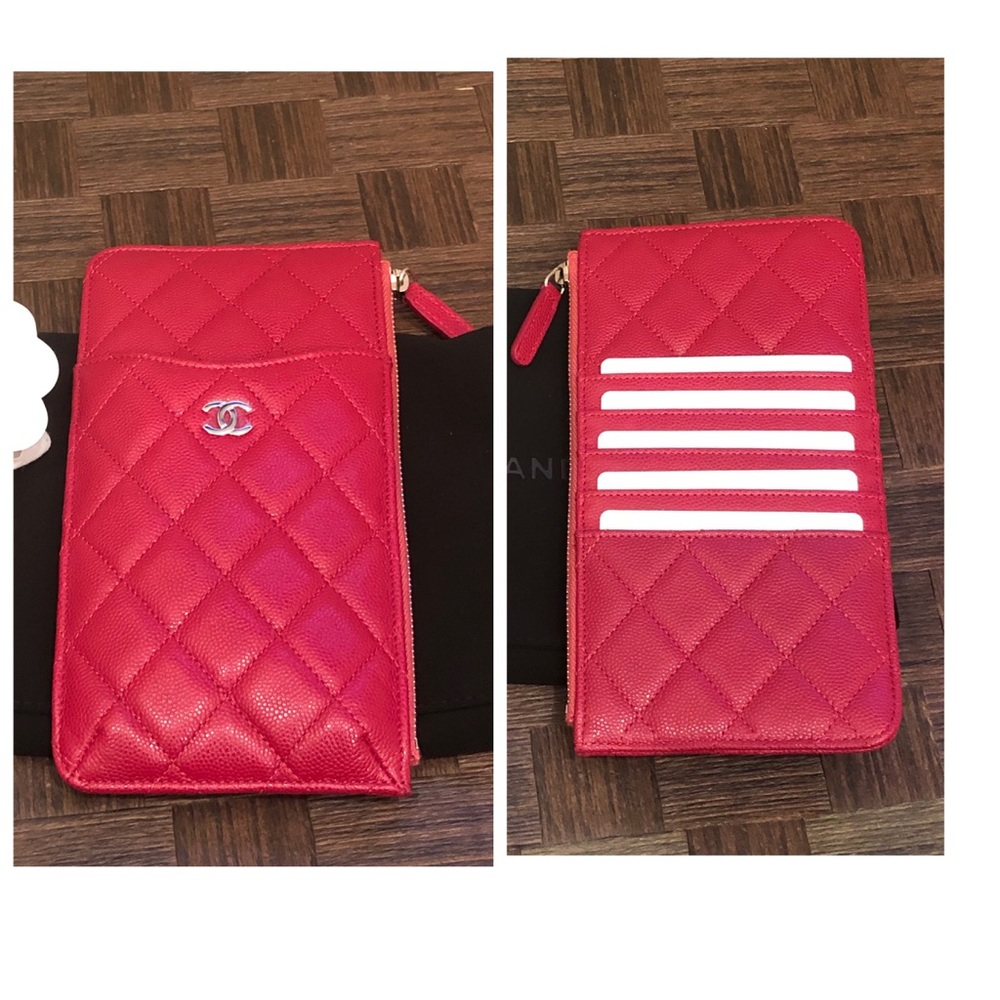 βSOLDβ CHANEL Caviar Quilted Classic Wallet Pouch - Picture 5 of 8